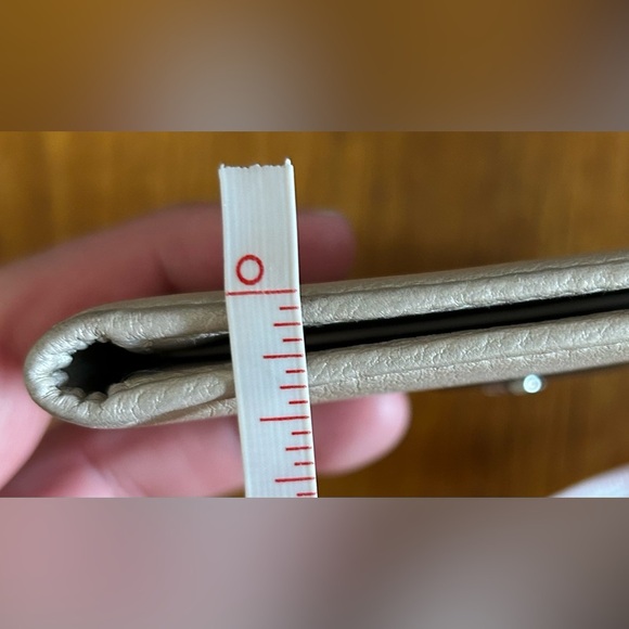 COACH Slim Bifold Wallet | Pearl/Beige Metallic Color | - Picture 16 of 16